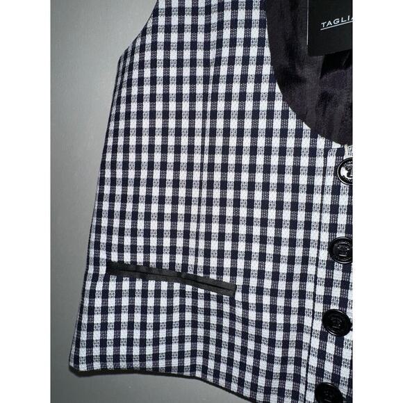 🔥FLASH SALE🔥 tagliatore kids vest checkered print navy and white size 8 boys - Picture 7 of 11